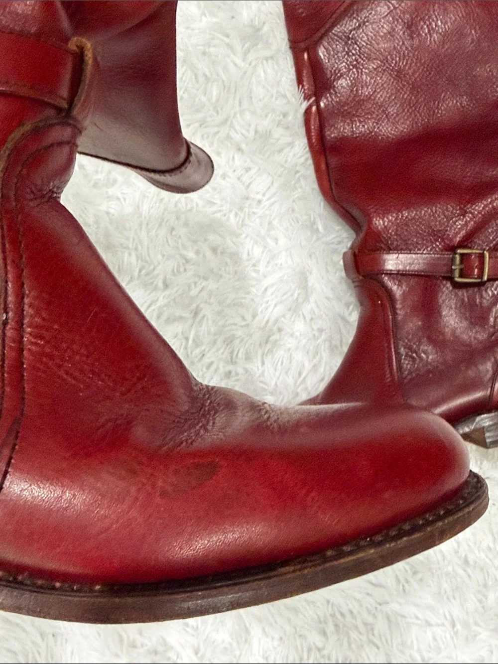 Frye Burgundy Over-the-Knee Leather Boots